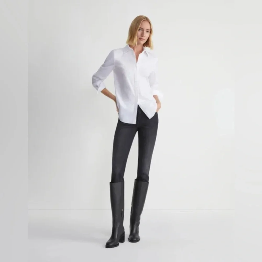 Lafayette 148 New York Stretch Cotton Straight Shirt - Picture 3 of 9